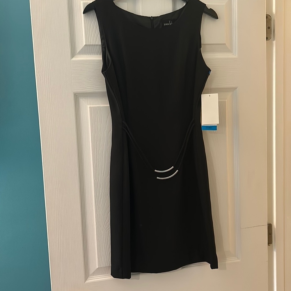 John Robert’s black sleeveless dress